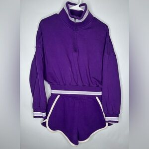 Lululemon Perfectly Oversized Ringer Funnel Neck Half Zip & Scuba Mid Rise Short